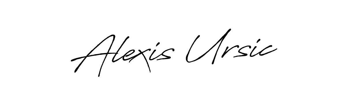 The best way (Antro_Vectra_Bolder) to make a short signature is to pick only two or three words in your name. The name Alexis Ursic include a total of six letters. For converting this name. Alexis Ursic signature style 7 images and pictures png