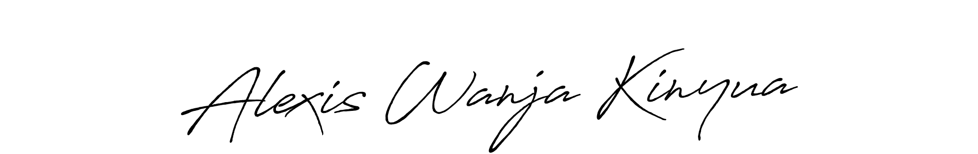 How to make Alexis Wanja Kinyua name signature. Use Antro_Vectra_Bolder style for creating short signs online. This is the latest handwritten sign. Alexis Wanja Kinyua signature style 7 images and pictures png