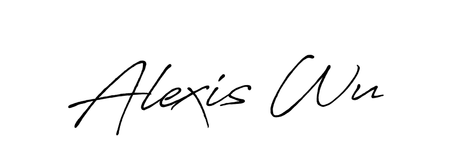 How to make Alexis Wu name signature. Use Antro_Vectra_Bolder style for creating short signs online. This is the latest handwritten sign. Alexis Wu signature style 7 images and pictures png