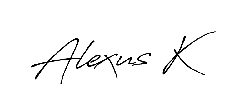 It looks lik you need a new signature style for name Alexus K. Design unique handwritten (Antro_Vectra_Bolder) signature with our free signature maker in just a few clicks. Alexus K signature style 7 images and pictures png