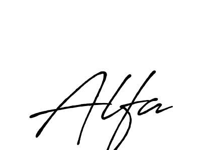 You should practise on your own different ways (Antro_Vectra_Bolder) to write your name (Alfa) in signature. don't let someone else do it for you. Alfa signature style 7 images and pictures png