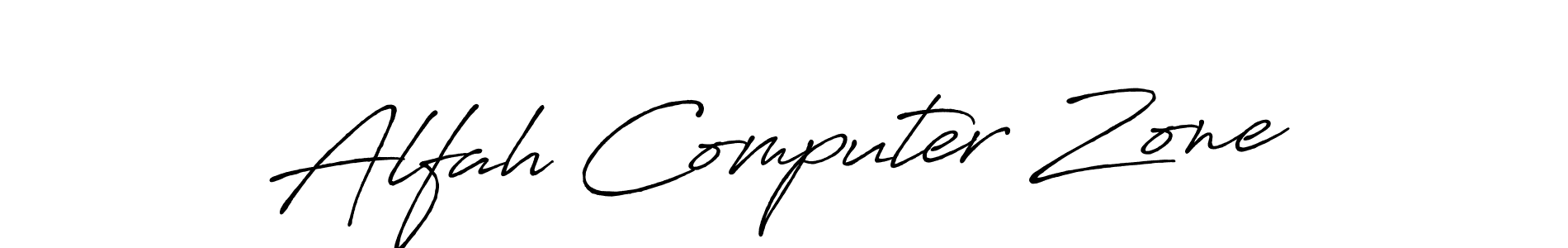 Alfah Computer Zone stylish signature style. Best Handwritten Sign (Antro_Vectra_Bolder) for my name. Handwritten Signature Collection Ideas for my name Alfah Computer Zone. Alfah Computer Zone signature style 7 images and pictures png