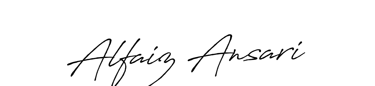 How to make Alfaiz Ansari name signature. Use Antro_Vectra_Bolder style for creating short signs online. This is the latest handwritten sign. Alfaiz Ansari signature style 7 images and pictures png