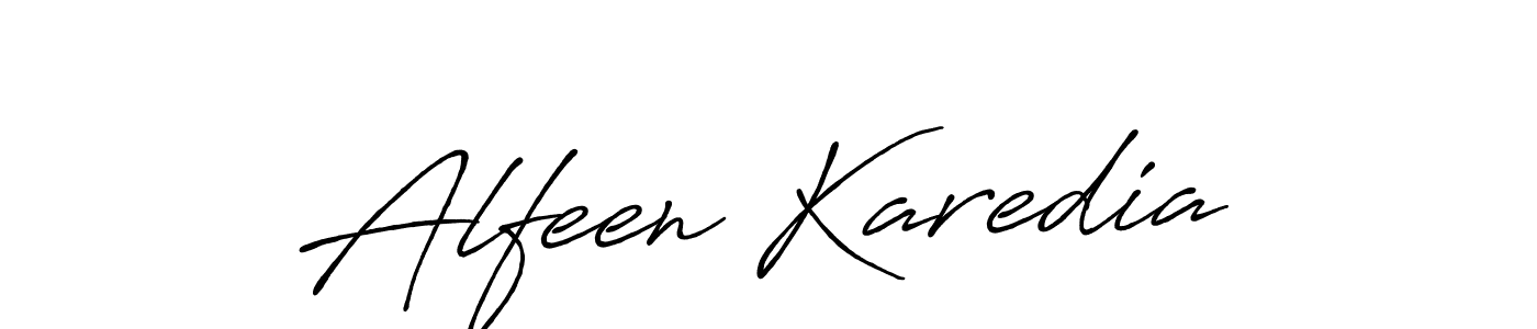 Also we have Alfeen Karedia name is the best signature style. Create professional handwritten signature collection using Antro_Vectra_Bolder autograph style. Alfeen Karedia signature style 7 images and pictures png