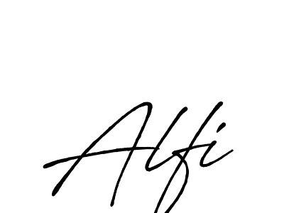 Create a beautiful signature design for name Alfi. With this signature (Antro_Vectra_Bolder) fonts, you can make a handwritten signature for free. Alfi signature style 7 images and pictures png