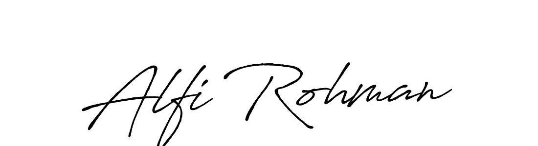 Make a beautiful signature design for name Alfi Rohman. With this signature (Antro_Vectra_Bolder) style, you can create a handwritten signature for free. Alfi Rohman signature style 7 images and pictures png