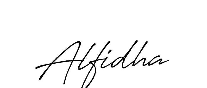 Use a signature maker to create a handwritten signature online. With this signature software, you can design (Antro_Vectra_Bolder) your own signature for name Alfidha. Alfidha signature style 7 images and pictures png