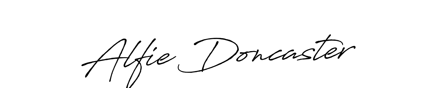 Make a beautiful signature design for name Alfie Doncaster. With this signature (Antro_Vectra_Bolder) style, you can create a handwritten signature for free. Alfie Doncaster signature style 7 images and pictures png