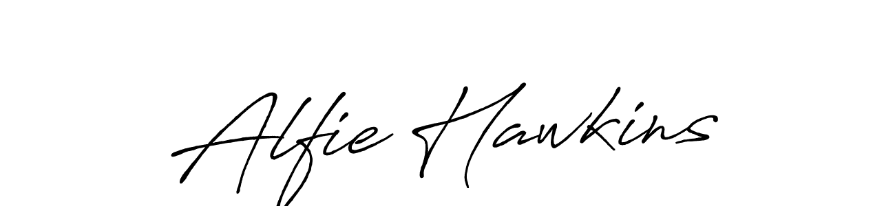Make a beautiful signature design for name Alfie Hawkins. With this signature (Antro_Vectra_Bolder) style, you can create a handwritten signature for free. Alfie Hawkins signature style 7 images and pictures png