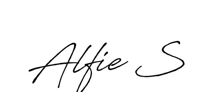 Use a signature maker to create a handwritten signature online. With this signature software, you can design (Antro_Vectra_Bolder) your own signature for name Alfie S. Alfie S signature style 7 images and pictures png