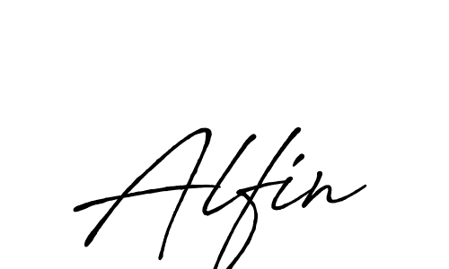How to make Alfin signature? Antro_Vectra_Bolder is a professional autograph style. Create handwritten signature for Alfin name. Alfin signature style 7 images and pictures png