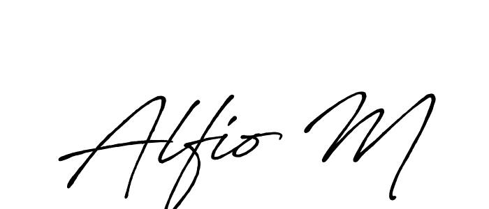 Make a beautiful signature design for name Alfio M. With this signature (Antro_Vectra_Bolder) style, you can create a handwritten signature for free. Alfio M signature style 7 images and pictures png