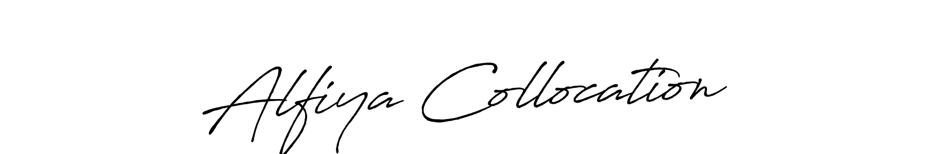 How to make Alfiya Collocation name signature. Use Antro_Vectra_Bolder style for creating short signs online. This is the latest handwritten sign. Alfiya Collocation signature style 7 images and pictures png