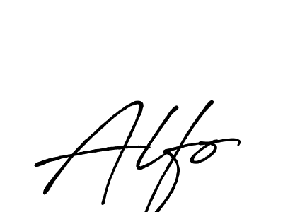 Make a beautiful signature design for name Alfo. With this signature (Antro_Vectra_Bolder) style, you can create a handwritten signature for free. Alfo signature style 7 images and pictures png