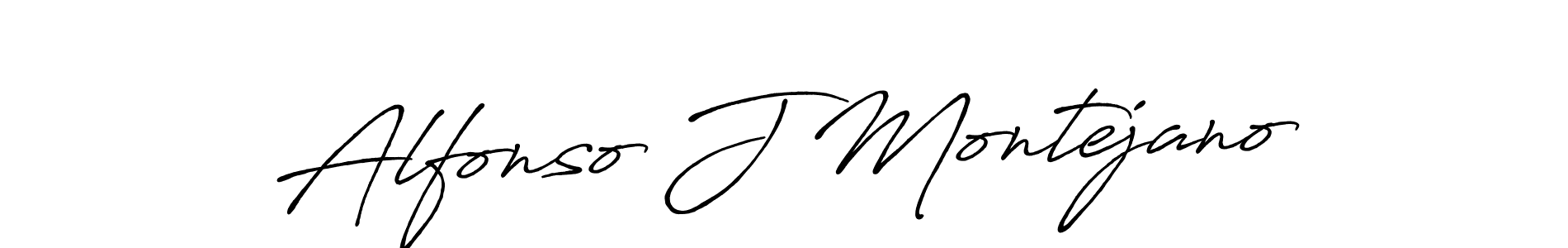 Create a beautiful signature design for name Alfonso J Montejano. With this signature (Antro_Vectra_Bolder) fonts, you can make a handwritten signature for free. Alfonso J Montejano signature style 7 images and pictures png