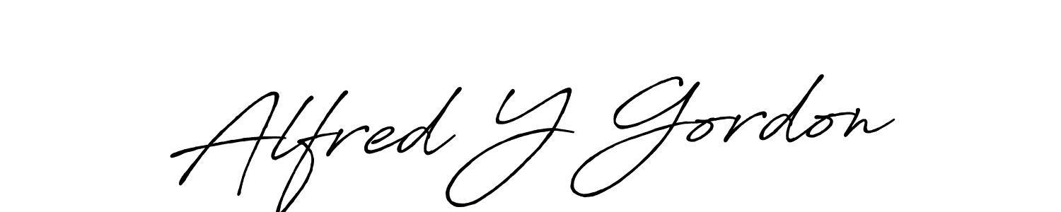 Use a signature maker to create a handwritten signature online. With this signature software, you can design (Antro_Vectra_Bolder) your own signature for name Alfred Y Gordon. Alfred Y Gordon signature style 7 images and pictures png