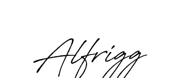 How to make Alfrigg name signature. Use Antro_Vectra_Bolder style for creating short signs online. This is the latest handwritten sign. Alfrigg signature style 7 images and pictures png