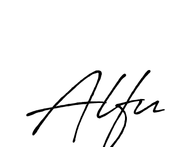 Also You can easily find your signature by using the search form. We will create Alfu name handwritten signature images for you free of cost using Antro_Vectra_Bolder sign style. Alfu signature style 7 images and pictures png