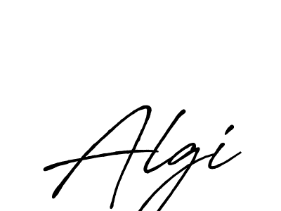 Use a signature maker to create a handwritten signature online. With this signature software, you can design (Antro_Vectra_Bolder) your own signature for name Algi. Algi signature style 7 images and pictures png