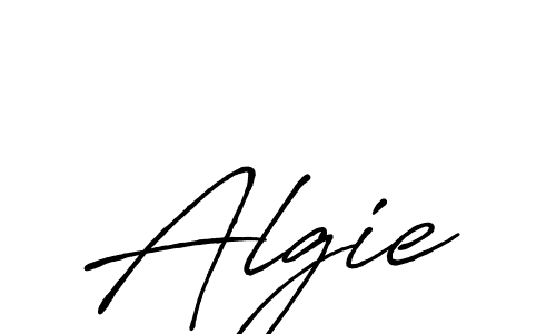 Use a signature maker to create a handwritten signature online. With this signature software, you can design (Antro_Vectra_Bolder) your own signature for name Algie. Algie signature style 7 images and pictures png