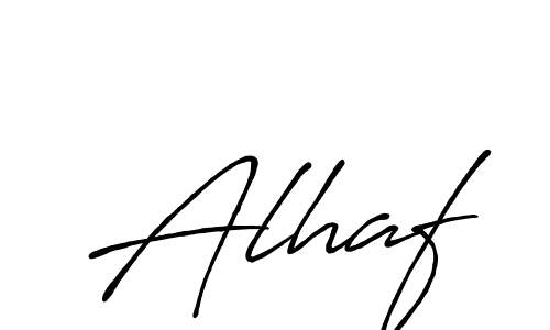 Make a beautiful signature design for name Alhaf. With this signature (Antro_Vectra_Bolder) style, you can create a handwritten signature for free. Alhaf signature style 7 images and pictures png
