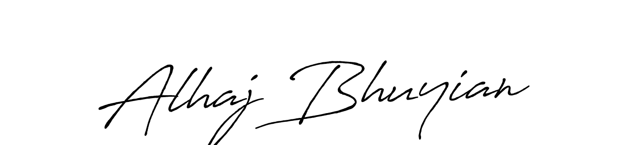 How to make Alhaj Bhuyian name signature. Use Antro_Vectra_Bolder style for creating short signs online. This is the latest handwritten sign. Alhaj Bhuyian signature style 7 images and pictures png