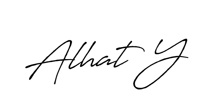 How to make Alhat Y name signature. Use Antro_Vectra_Bolder style for creating short signs online. This is the latest handwritten sign. Alhat Y signature style 7 images and pictures png