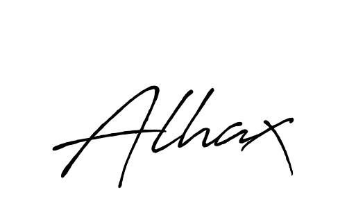 Make a beautiful signature design for name Alhax. With this signature (Antro_Vectra_Bolder) style, you can create a handwritten signature for free. Alhax signature style 7 images and pictures png