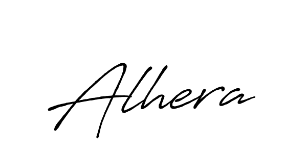 Use a signature maker to create a handwritten signature online. With this signature software, you can design (Antro_Vectra_Bolder) your own signature for name Alhera. Alhera signature style 7 images and pictures png