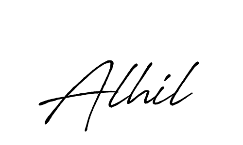 Design your own signature with our free online signature maker. With this signature software, you can create a handwritten (Antro_Vectra_Bolder) signature for name Alhil. Alhil signature style 7 images and pictures png