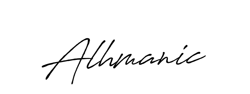 How to make Alhmanic name signature. Use Antro_Vectra_Bolder style for creating short signs online. This is the latest handwritten sign. Alhmanic signature style 7 images and pictures png