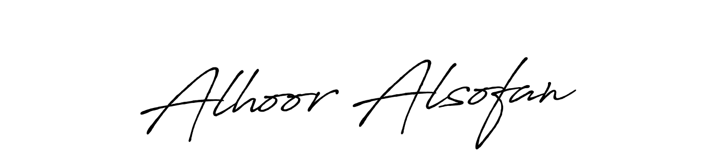 Alhoor Alsofan stylish signature style. Best Handwritten Sign (Antro_Vectra_Bolder) for my name. Handwritten Signature Collection Ideas for my name Alhoor Alsofan. Alhoor Alsofan signature style 7 images and pictures png