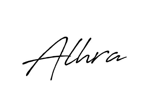 Use a signature maker to create a handwritten signature online. With this signature software, you can design (Antro_Vectra_Bolder) your own signature for name Alhra. Alhra signature style 7 images and pictures png