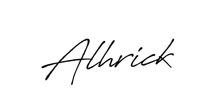 How to make Alhrick name signature. Use Antro_Vectra_Bolder style for creating short signs online. This is the latest handwritten sign. Alhrick signature style 7 images and pictures png