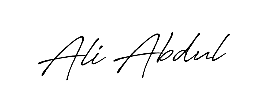 How to make Ali Abdul name signature. Use Antro_Vectra_Bolder style for creating short signs online. This is the latest handwritten sign. Ali Abdul signature style 7 images and pictures png