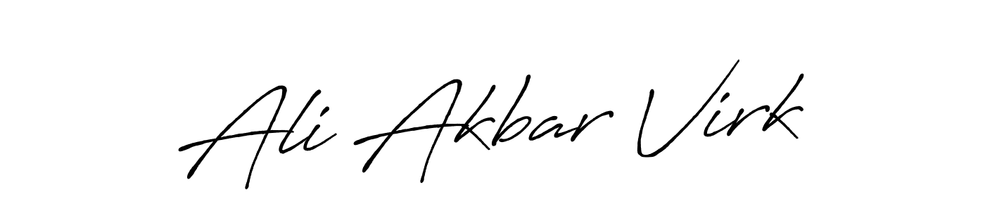 Design your own signature with our free online signature maker. With this signature software, you can create a handwritten (Antro_Vectra_Bolder) signature for name Ali Akbar Virk. Ali Akbar Virk signature style 7 images and pictures png