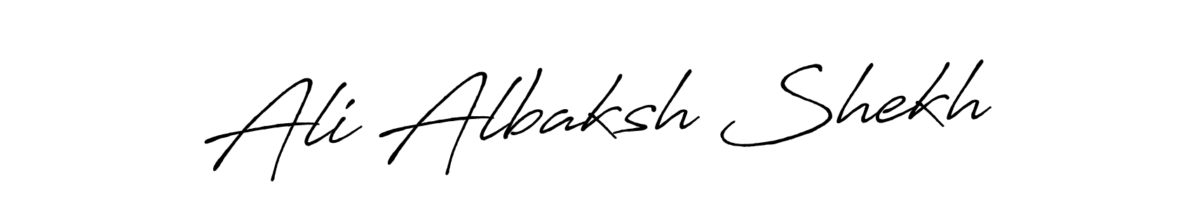 How to make Ali Albaksh Shekh name signature. Use Antro_Vectra_Bolder style for creating short signs online. This is the latest handwritten sign. Ali Albaksh Shekh signature style 7 images and pictures png