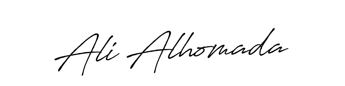 How to make Ali Alhomada name signature. Use Antro_Vectra_Bolder style for creating short signs online. This is the latest handwritten sign. Ali Alhomada signature style 7 images and pictures png