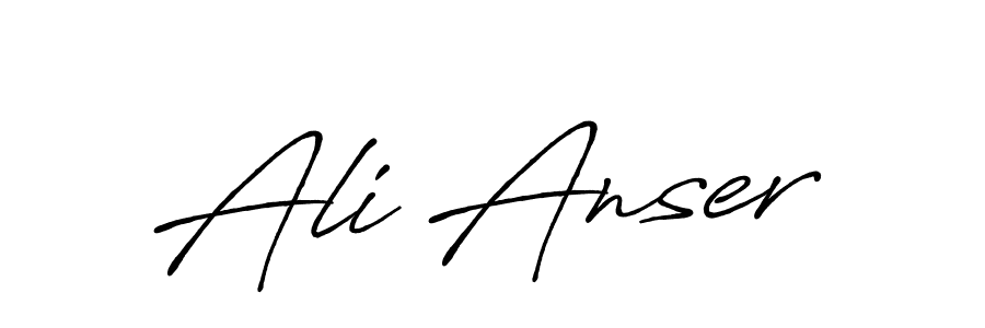 Make a beautiful signature design for name Ali Anser. With this signature (Antro_Vectra_Bolder) style, you can create a handwritten signature for free. Ali Anser signature style 7 images and pictures png