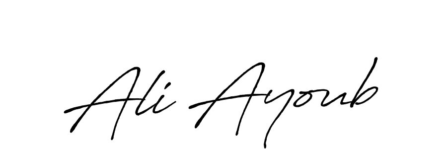 It looks lik you need a new signature style for name Ali Ayoub. Design unique handwritten (Antro_Vectra_Bolder) signature with our free signature maker in just a few clicks. Ali Ayoub signature style 7 images and pictures png