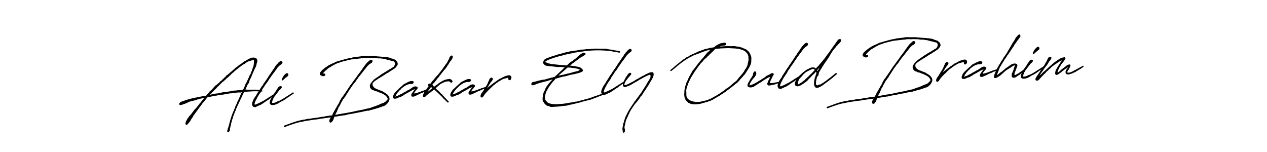 Create a beautiful signature design for name Ali Bakar Ely Ould Brahim. With this signature (Antro_Vectra_Bolder) fonts, you can make a handwritten signature for free. Ali Bakar Ely Ould Brahim signature style 7 images and pictures png
