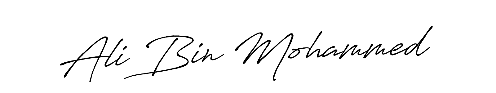 Also You can easily find your signature by using the search form. We will create Ali Bin Mohammed name handwritten signature images for you free of cost using Antro_Vectra_Bolder sign style. Ali Bin Mohammed signature style 7 images and pictures png