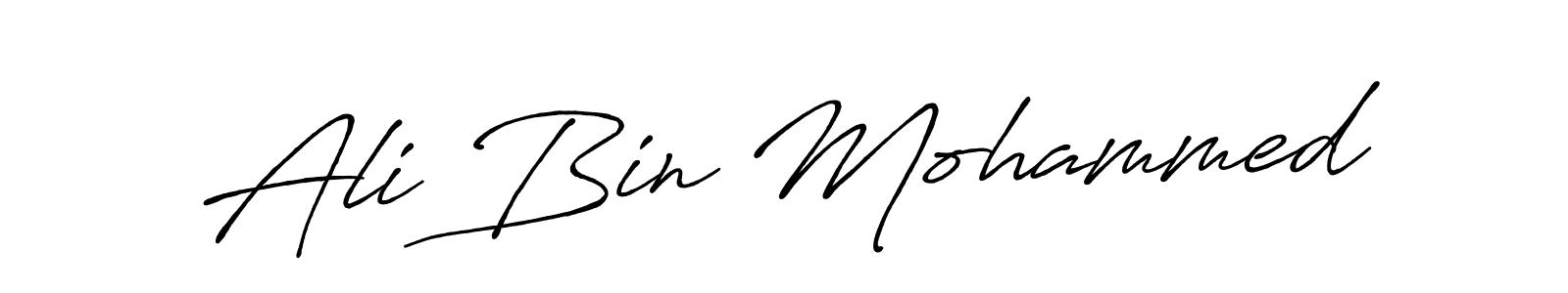 Make a beautiful signature design for name Ali Bin Mohammed. With this signature (Antro_Vectra_Bolder) style, you can create a handwritten signature for free. Ali Bin Mohammed signature style 7 images and pictures png