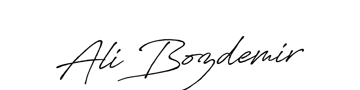 How to make Ali Bozdemir name signature. Use Antro_Vectra_Bolder style for creating short signs online. This is the latest handwritten sign. Ali Bozdemir signature style 7 images and pictures png