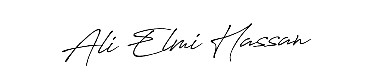 Ali Elmi Hassan stylish signature style. Best Handwritten Sign (Antro_Vectra_Bolder) for my name. Handwritten Signature Collection Ideas for my name Ali Elmi Hassan. Ali Elmi Hassan signature style 7 images and pictures png