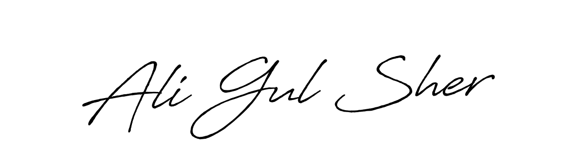 How to make Ali Gul Sher name signature. Use Antro_Vectra_Bolder style for creating short signs online. This is the latest handwritten sign. Ali Gul Sher signature style 7 images and pictures png