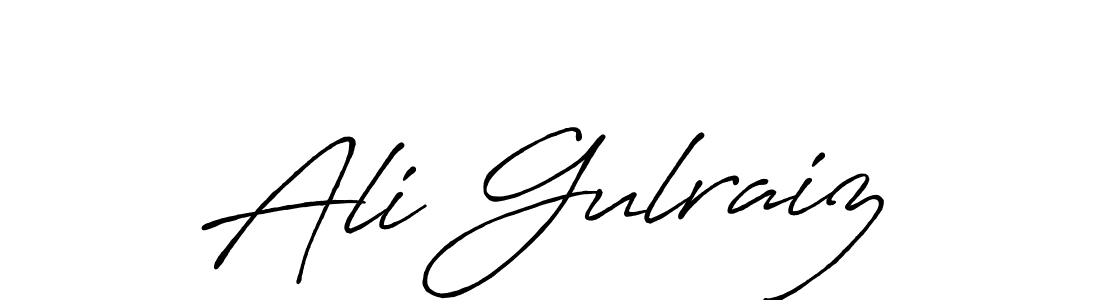 How to make Ali Gulraiz name signature. Use Antro_Vectra_Bolder style for creating short signs online. This is the latest handwritten sign. Ali Gulraiz signature style 7 images and pictures png