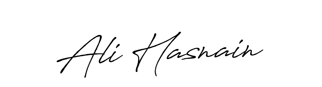 How to make Ali Hasnain name signature. Use Antro_Vectra_Bolder style for creating short signs online. This is the latest handwritten sign. Ali Hasnain signature style 7 images and pictures png