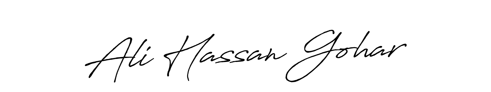 Make a beautiful signature design for name Ali Hassan Gohar. With this signature (Antro_Vectra_Bolder) style, you can create a handwritten signature for free. Ali Hassan Gohar signature style 7 images and pictures png