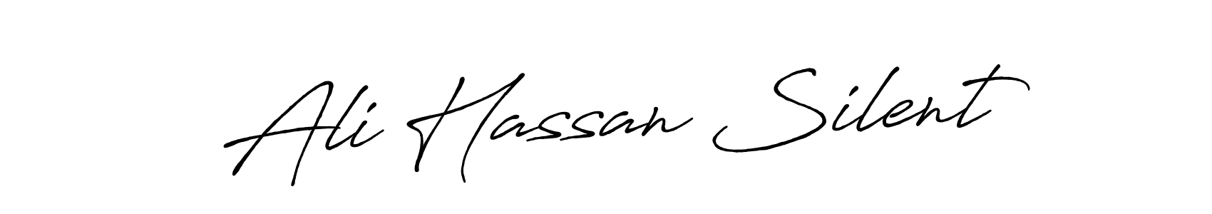 Similarly Antro_Vectra_Bolder is the best handwritten signature design. Signature creator online .You can use it as an online autograph creator for name Ali Hassan Silent. Ali Hassan Silent signature style 7 images and pictures png